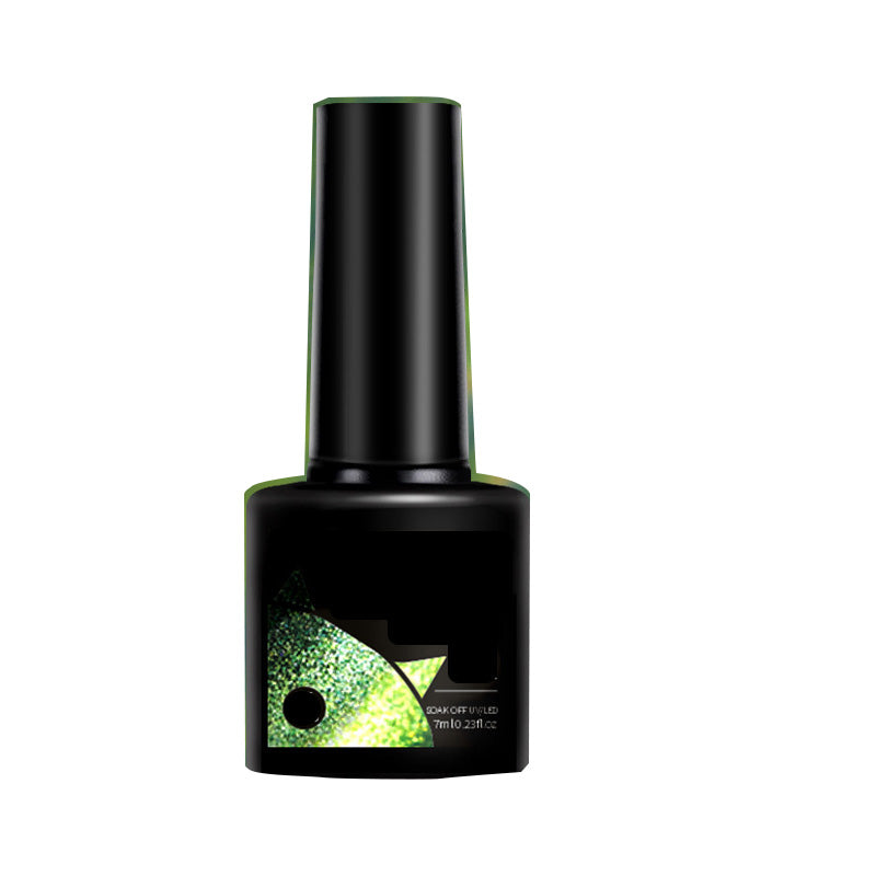 Glitter Rainbow Cat Eye Gel Nail Polish