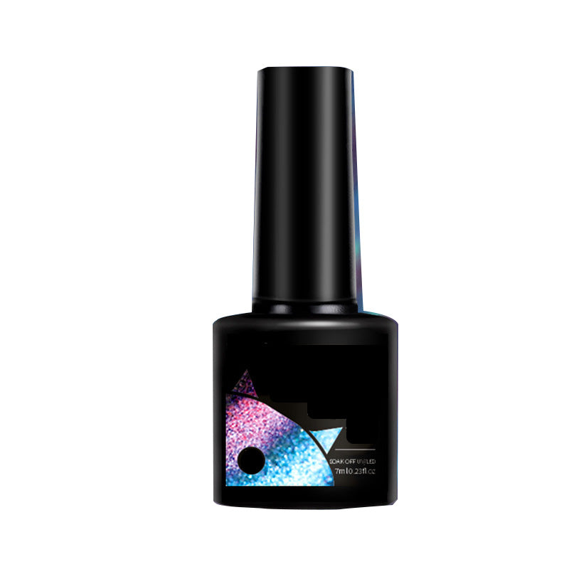 Glitter Rainbow Cat Eye Gel Nail Polish