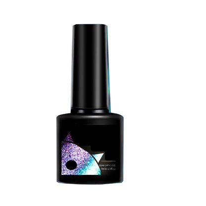 Glitter Rainbow Cat Eye Gel Nail Polish