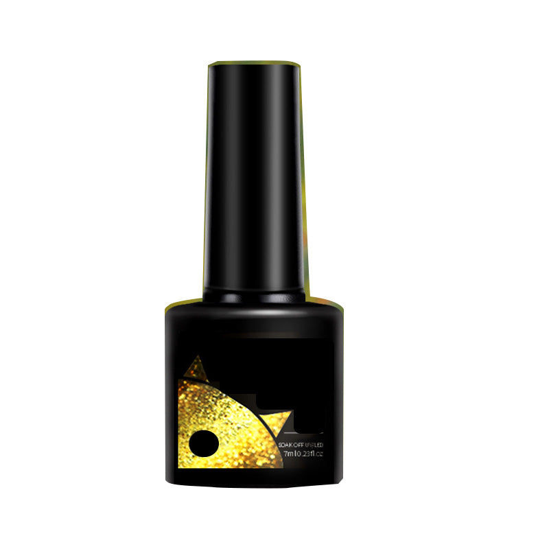 Glitter Rainbow Cat Eye Gel Nail Polish